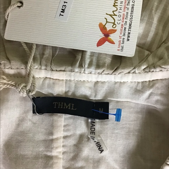 THML Dress Women Sz Medium NWT Tan Summer Sleeveless lined Ruffle knee l… - Picture 9 of 9